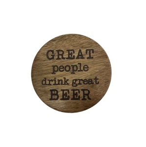 Mud Pie GREAT Wood Puck COASTER WITH Bottle OPENER - Picture 1 of 5