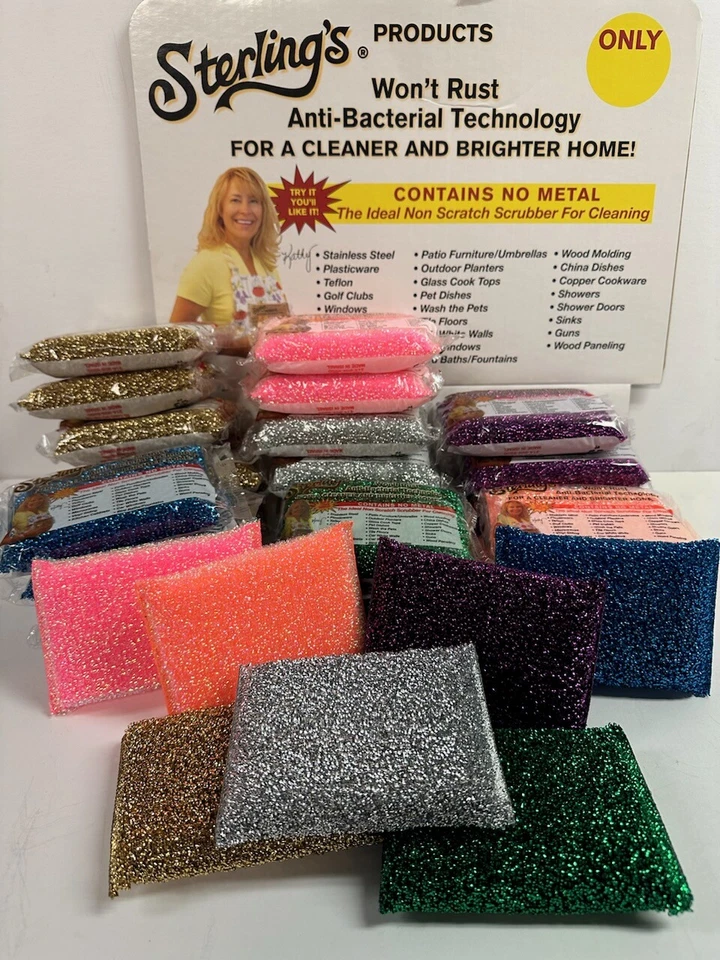 Sterling's Sponge 10 Pack - Non-scratch, Anti-Bacterial Sponge - Made in Israel