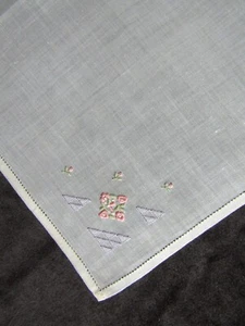 Pañuelo bordado vintage Hankie Emb Hanky 1386 - Imagen 1 de 11