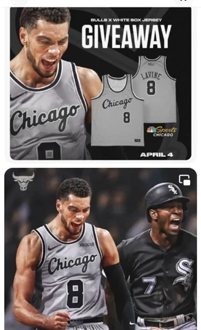 CHICAGO BULLS WHITE SOX ZACH LAVINE JERSEY PROMOTION SIZE L (4/4/23 SGA)!! Cover