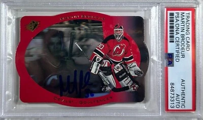 Martin Brodeur auto card Upper Deck #25 1996 New Jersey Devils PSA Encap - Image 1 of 3