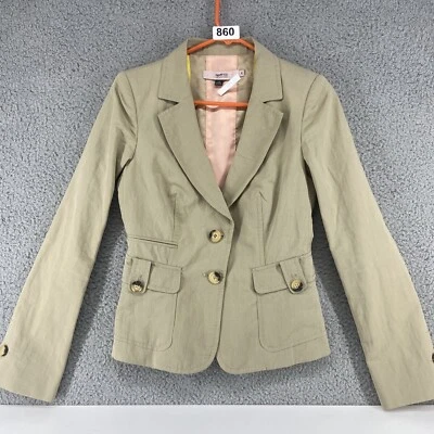 Chaqueta Blazer RED VALENTINO Mezcla Lino Talla 40 Pequeña Beige Tranquila Lujo Dinero Foto 1 de 4