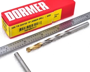 Dormer A012 HSS PUNTA RECUBIERTA DE ESTAÑO Jobber Longitud Taladros 7/32" Inglaterra NUEVO - Imagen 1 de 1