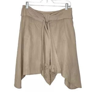 Ateliers Rare Toggery Taupe Linen A-Line Skirt Sz 6 - Picture 1 of 13