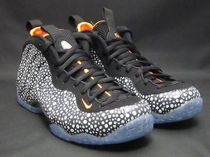 NIKE AIR FOAMPOSITE ONE PREMIUM SAFARI 9.5 ANTHRACITE ORANGE BLACK DS BASKETBALL - Picture 1 of 9