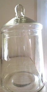 Tarro de cristal boticario con tapa 8"" x 4"" ancho inferior ponderado para baño para bebé - Imagen 1 de 4