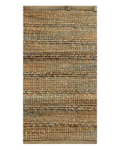 Woven Brown/Blue 2 ft. x 5 ft. Braided Organic Jute Area Rug - Picture 1 of 3