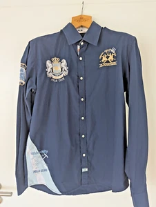 La Martina Hemd Polo Club Dunkelblau 3XL Aufwendige Stickereien TOP Zustand - Bild 1 von 11