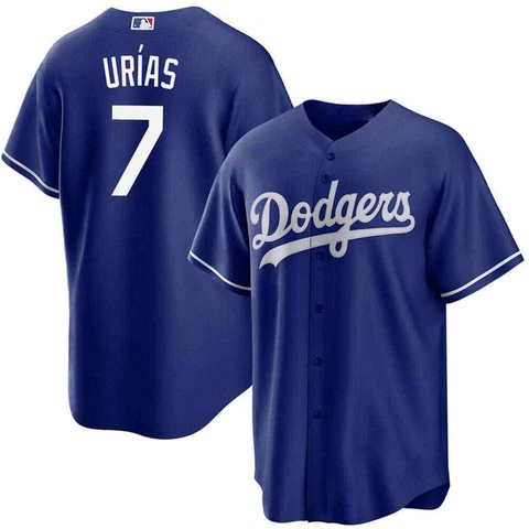 Julio Urias #7 Baseball Jersey Print Royal Color Fullsize Cover