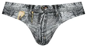 Mens Underwear: Male Power 440-286 Denim Thong - Picture 1 of 5