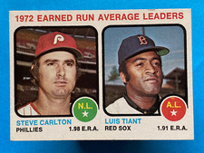 1973 Topps 1972 Earned Run Average Leaders Steve Carlton Luis Tiant #65
