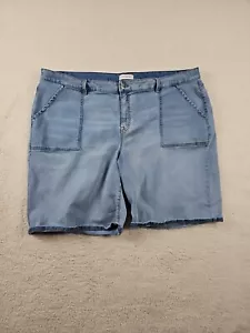 Lane Bryant Bermuda Shorts Size 26 Boyfriend Light Wash Denim Vacation Preppy - Picture 1 of 15