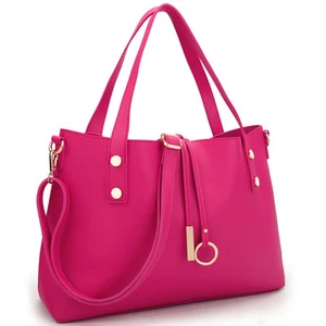 Women Fashion Tote Handbags Top Handle Large Capacity Travel Shoulder Bag 2Pcs - Picture 1 of 11