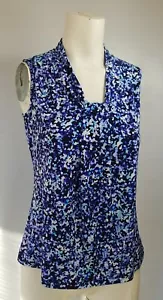212 Collection, Womens PXS Blue Watercolor pattern Sleevless Blouse Shirt - Picture 1 of 14