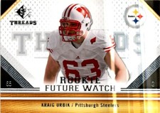 2009 UD SP Threads Kraig Urbik Pittsburgh steelers