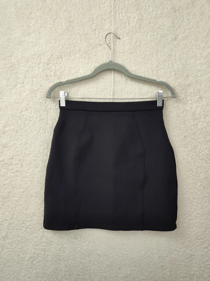 Falda Talula para mujer pequeña negra mezcla de nailon tiro medio recta calce lápiz mini Foto 1 de 4