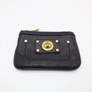 Marc by Marc Jacobs Credit Card Change Purse Wallet Keychain Black Leather Logo - Picture 1 of 7