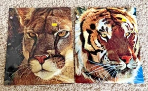 Vintage RAYMOND GEDDES Animal Kingdom 2-Pocket Ordner 90er Puma Tiger - Bild 1 von 3