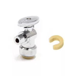 EFIELD 12 PIEZAS 1/2" PUSH FIT X 3/8" VÁLVULAS DE ÁNGULO OD 1/4 VUELTA CON CLIP, SIN PLOMO - Imagen 1 de 4