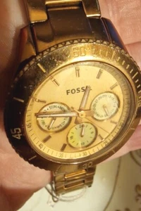 FOSSIL Stella Rose Gold tone Ladies Watch ES2859 - used - Picture 1 of 8