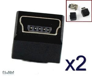 2x Connecteur à souder Mini USB 5 broches + boitier / Connector 5 pins + box - Foto 1 di 7