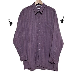 Vintage Pavo Lastrada Shirt Men XL Purple Button Geometric Club Rave Retro Y2K - Picture 1 of 7