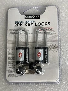 New Samsonite 2-pack Travel Sentry Key Lock Luggage Black/Silver 91162-1041 - Picture 1 of 2