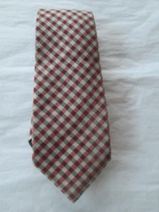Men's Bottega Venata TIE nwot 100% SILK Sepia White Charcoal Checks Italy - Picture 1 of 6