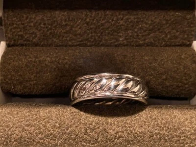 Scott Kay Men’s Platinum 6mm Rope Wedding Band Ring (Size:  11) - Image 1 of 4