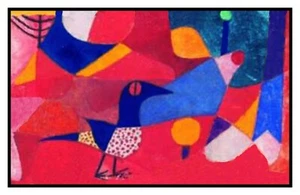 Modern Paul Klee Forest Bird Counted Cross Stitch Chart Pattern - Picture 1 of 4