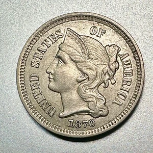 1870 3 CENT NICKEL HIGHER GRADE BETTER DATE #7321 - Picture 1 of 2