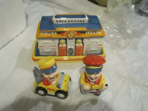 Department 56 ~ Pops Garage Butterdose und Salz & Pfefferstreuer ~ Keramik ~ LBDKI - Bild 1 von 12