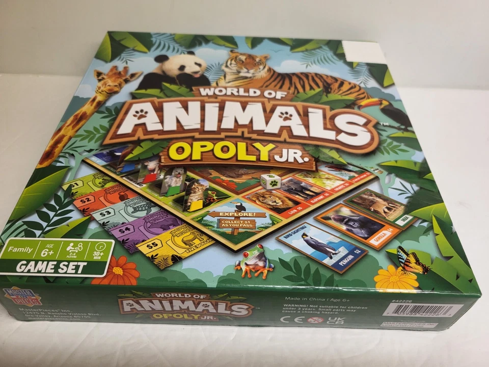 MasterPieces World of Animals Opoly Junior - Board Game for Kids - Image 1 of 4