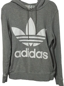 Adidas Hoodie Men's Hoodie Size M Gray Trefoil Pullover Sweatshirt - Picture 1 of 10