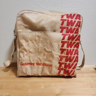 Bolso de mano de viaje de colección TWA Trans World Airlines Getaway Vacations Foto 1 de 4