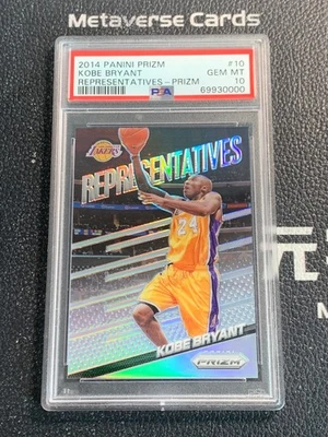Representantes Panini Prizm Kobe Bryant Silver Prizm PSA10 2024-15 Foto 1 de 2