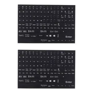 2 Sheets English Keyboard Stickers Desktop Replacement Letter Computer - Afbeelding 1 van 12