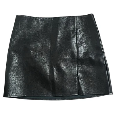 NUEVO CON ETIQUETAS FALDA ANTIGUA AZUL MARINO IMITACIÓN CUERO ABERTURA FRONTAL TEXTURIZADA CAPRICHO GÓTICO CLÁSICO L Foto 1 de 4