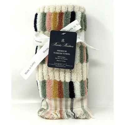 Toallas Brooks Brothers de mosaico de algodón turco punta de flecos multicolor Foto 1 de 4