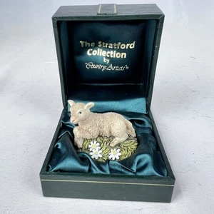 The Stratford Collection Country Artists 01030 Lamb Sheep Flower NEW IN BOX - Picture 1 of 9
