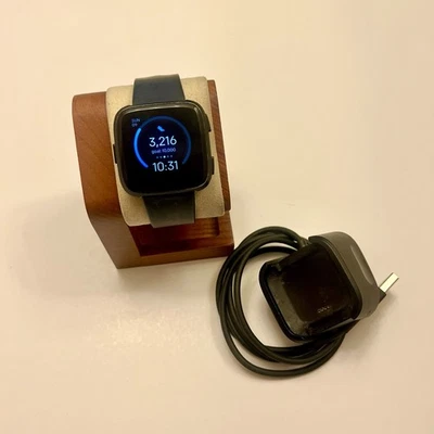 Fitbit Versa Fitness Activity Tracker Smartwatch Black/black With Charger - image 1 of 4