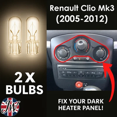 Renault Clio Mk3 (2006-2012) climate control panel lighting replacement bulbs - Image 1 of 4