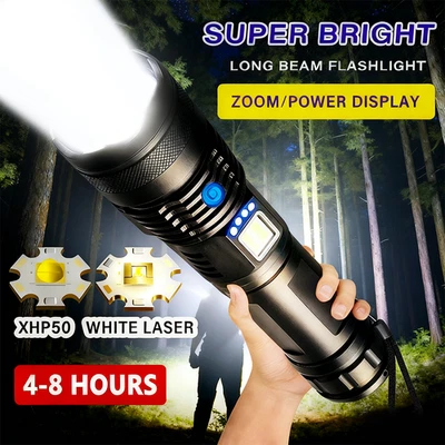 MARKENLOS 2X 12000000 Lumen Taschenlampe LED USB 5000 Meter Taktisches Fackel Arbeitslicht