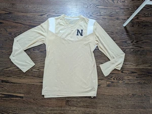 Womens NAVY Northwestern Nike Long Sleeve Long Shirt Size s Small Yellow - Picture 1 of 5