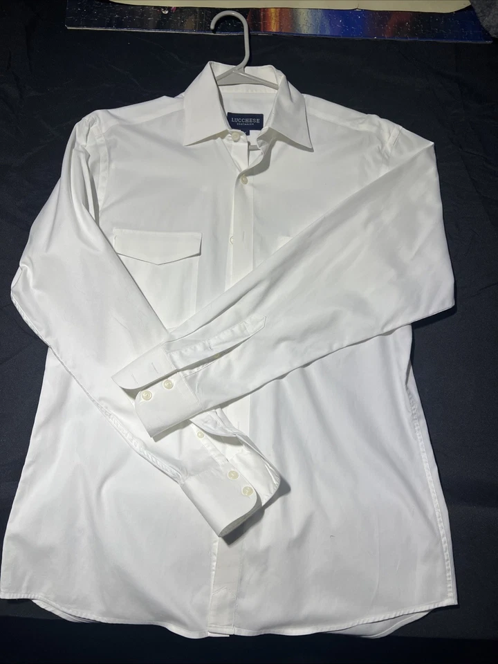 Camisa para hombre LUCCHESE Western con botones delanteros M algodón blanco Foto 1 de 3