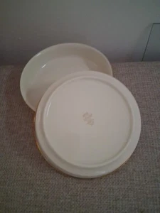Set of 2 Lenox Eternal 7.5" Coupe Soup Cereal Pasta Bowls Ivory Gold Rim NICE - Picture 1 of 3