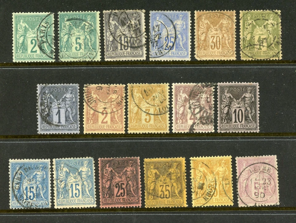 France #77\86, 88-96 (f312) Peace & commerce 1876-80, U,FVF,CV$213.05 - Image 1 of 1