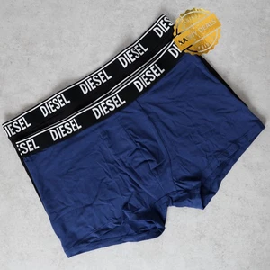 Diesel Boxer Trunks Men's Stretch Cotton 2 Pack Blue/Black - L - Picture 1 of 6