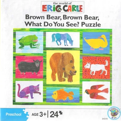 Eric Carle, Puzzle, NEW! Brown Bear, What do you see? Age 3 up 24 Pc Preschool - Image 1 of 2