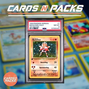 Carte Pokemon Nockchan 7/102 HOLO Base Set Edition 1 German Deutsch PSA 8 🇩🇪🔥 - Picture 1 of 2